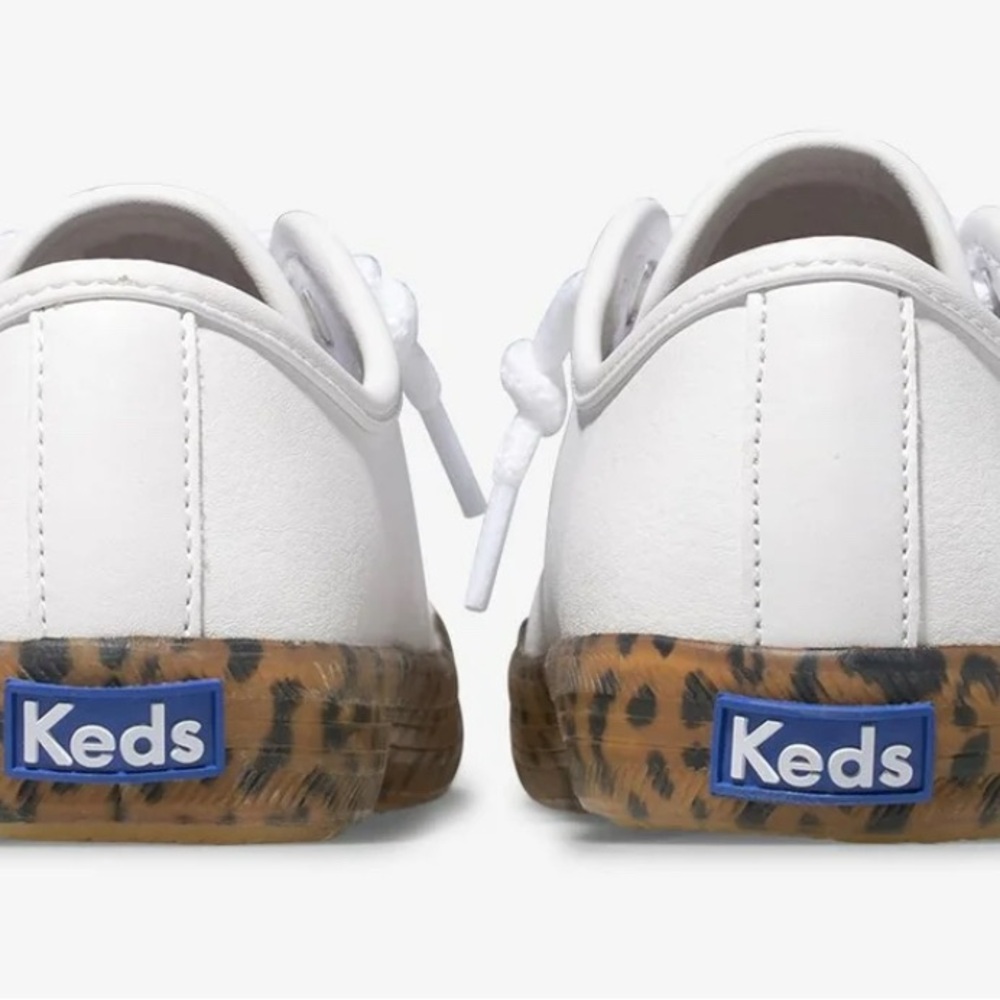 Keds White Sneakers with Leopard Print Sole - Picture 11 of 13